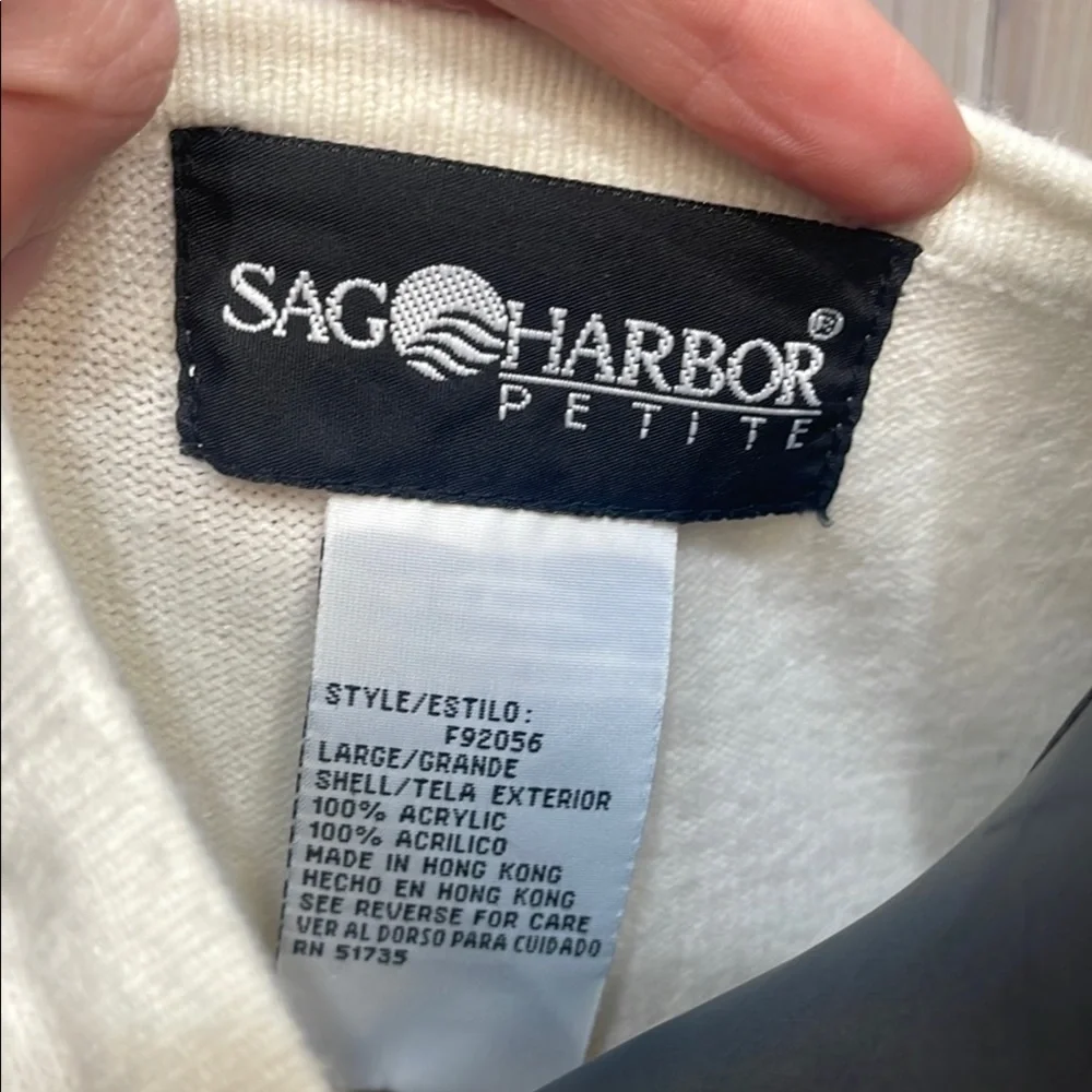 Sag Harbor Cream Cardigan Lightweight Knit